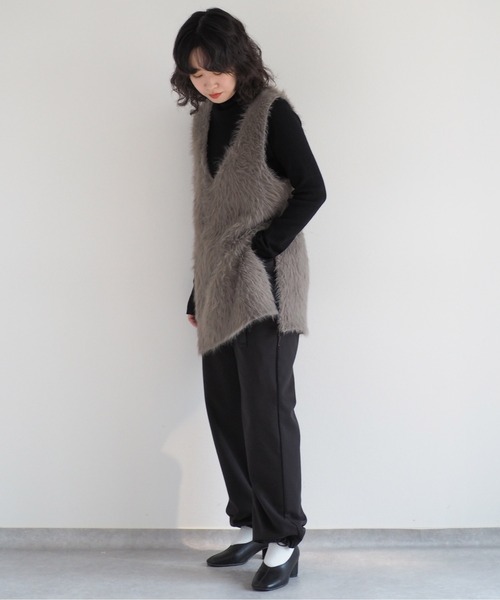 cepo（セポ）の「ベルト付ツイルジャージイージーパンツ（その他パンツ・レディース・チャコール/オフホワイト/カーキ・M）」の22枚目の写真