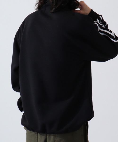 セール】76Lubricants ストレッチ裏起毛 ハーフジップ スウェット