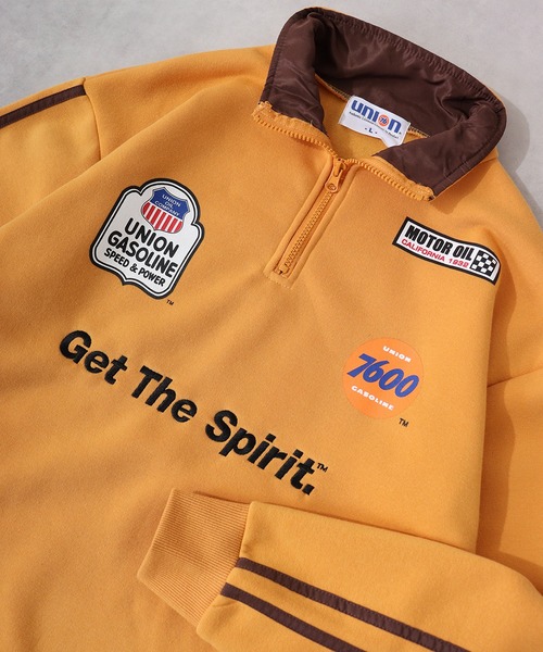 76Lubricants ストレッチ裏起毛 ハーフジップ スウェットシャツ