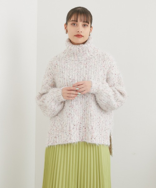 ROSIEE（ロージー）の「ROSIEE シャギーオフタートル（ニット/セーター・レディース・チャコールグレー/ホワイト・FREE）」の14枚目の写真