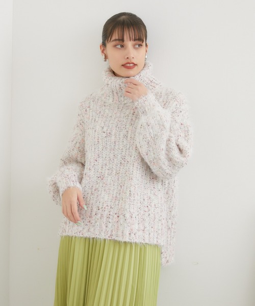 ROSIEE（ロージー）の「ROSIEE シャギーオフタートル（ニット/セーター・レディース・チャコールグレー/ホワイト・FREE）」の18枚目の写真
