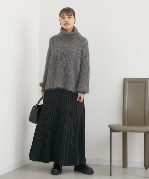ROSIEE（ロージー）の「ROSIEE シャギーオフタートル（ニット/セーター・レディース・チャコールグレー/ホワイト・FREE）」の21枚目の写真
