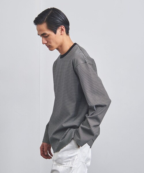UNITED ARROWS(ユナイテッドアローズ)の「ポンチ ロングスリーブ ボーダーTシャツ -抗菌防臭-(Tシャツ/カットソー・メンズ・ブラック/ロイヤルブルー・XL/M/L/S)」の10枚目の写真