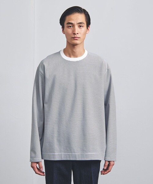 UNITED ARROWS(ユナイテッドアローズ)の「ポンチ ロングスリーブ ボーダーTシャツ -抗菌防臭-(Tシャツ/カットソー・メンズ・ブラック/ロイヤルブルー・XL/M/L/S)」の7枚目の写真
