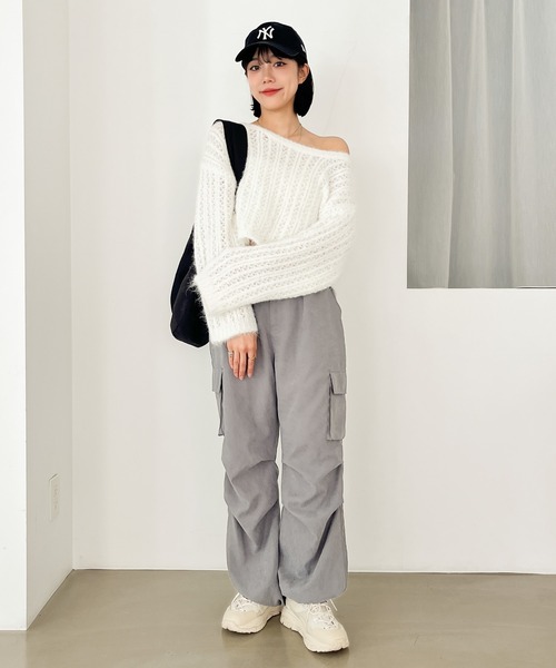 Heather（ヘザー）の「タックワイドカーゴパンツ　102320（カーゴパンツ・レディース・グレー/オフホワイト/ブラック・FREE）」の20枚目の写真