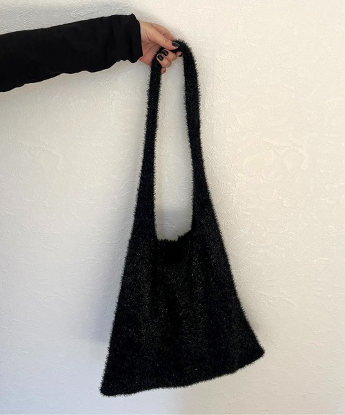 prose verse（プロズヴェール）の「ラメニットショルダーバッグ（トートバッグ・レディース・ブラック/シルバー・ﾌﾘ-）」の6枚目の写真