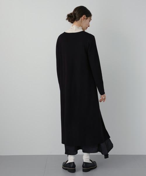 saloon(サルーン)の「SALOON(サルーン)/【AMBELLITE】 《セットアップ》スカート付きニットワンピース(ワンピース・レディース・グリーン/ブラック・FREE)」の8枚目の写真