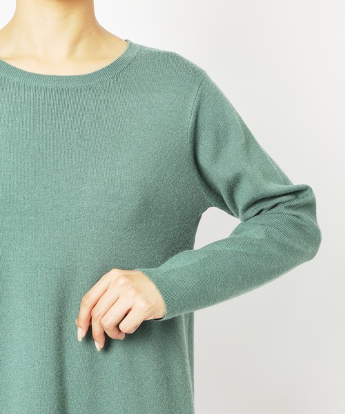 saloon(サルーン)の「SALOON(サルーン)/【AMBELLITE】 《セットアップ》スカート付きニットワンピース(ワンピース・レディース・グリーン/ブラック・FREE)」の22枚目の写真
