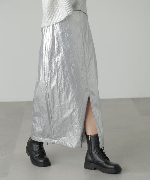 FREE'S MART(フリーズマート)の「◆箔プリントナロースカート(スカート・レディース・シルバー/ブラック・MEDIUM/SMALL)」の16枚目の写真