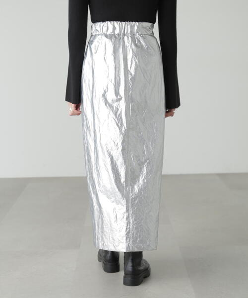 FREE'S MART(フリーズマート)の「◆箔プリントナロースカート(スカート・レディース・シルバー/ブラック・MEDIUM/SMALL)」の19枚目の写真