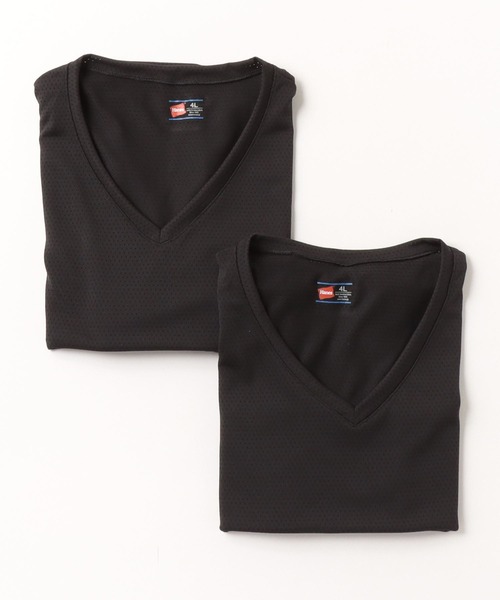 HANES（ヘインズ）の「【Hanes/ヘインズ】メンズ 大きいサイズ【2枚組】X-TEMP VネックスリーブレスTシャツ（その他アンダーウェア/インナー・メンズ・ホワイト/ブラック・XXX-LARGE/XX-LARGE）」の2枚目の写真