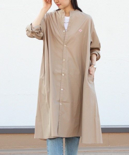 DANTON（ダントン）の「DANTON/ダントン　ワイドロングシャツ　WIDE LONG SHIRT　DT-B0230 HTC（シャツワンピース・レディース・ベージュ/サックスブルー・36）」の13枚目の写真