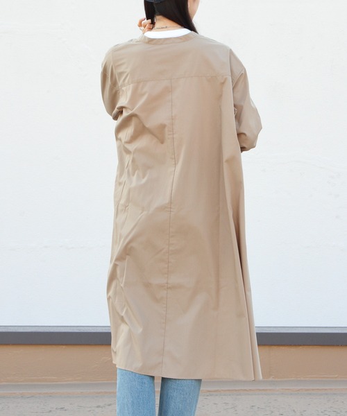 DANTON（ダントン）の「DANTON/ダントン　ワイドロングシャツ　WIDE LONG SHIRT　DT-B0230 HTC（シャツワンピース・レディース・ベージュ/サックスブルー・36）」の18枚目の写真