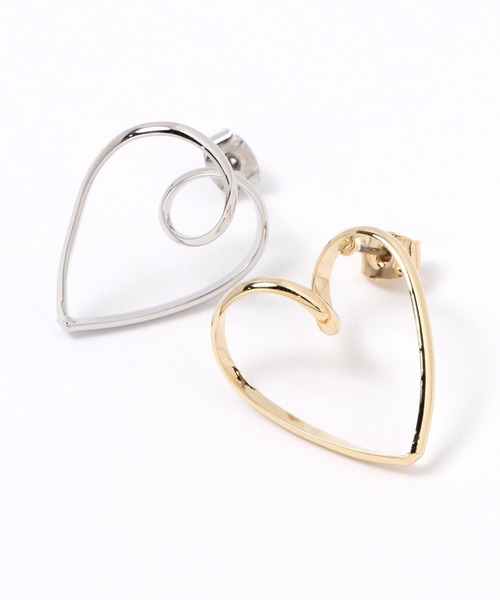 Heather（ヘザー）の「オープンハートピアス　100513（ピアス（両耳用）・レディース・シルバー/ゴールド・ONE SIZE）」の3枚目の写真