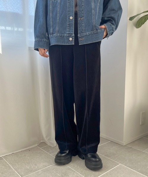 LOWRYS FARM（ローリーズファーム）の「リラックスベロアパンツ　 995988（その他パンツ・レディース・アイボリー/ブラック/チャコールグレー/ブルー・FREE）」の4枚目の写真