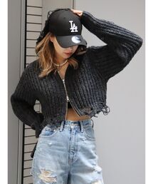 EVRIS | フリンジデザインZIPニットトップス(ニット/セーター)