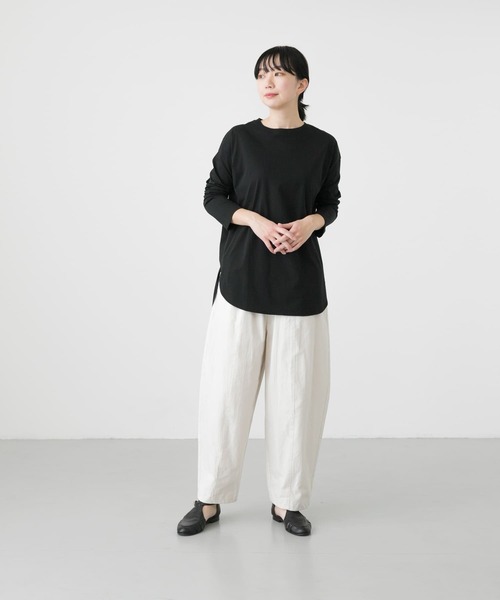 かぐれ(カグレ)の「オーガニックコットンラウンドカットソー(Tシャツ/カットソー・レディース・ブラック/オフホワイト・FREE)」の8枚目の写真