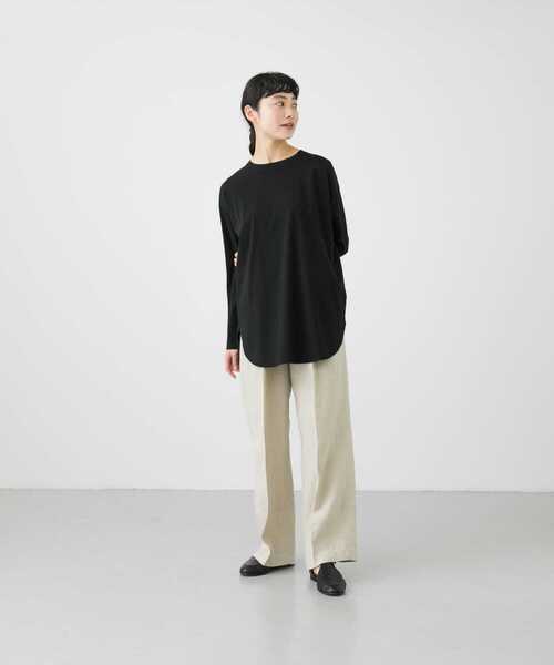 かぐれ(カグレ)の「オーガニックコットンラウンドカットソー(Tシャツ/カットソー・レディース・ブラック/オフホワイト・FREE)」の15枚目の写真