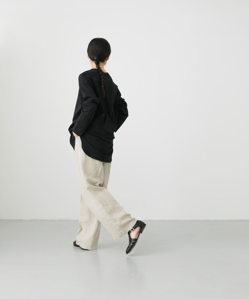 かぐれ(カグレ)の「オーガニックコットンラウンドカットソー(Tシャツ/カットソー・レディース・ブラック/オフホワイト・FREE)」の17枚目の写真