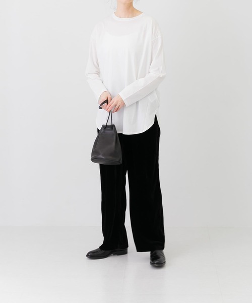 かぐれ(カグレ)の「オーガニックコットンラウンドカットソー(Tシャツ/カットソー・レディース・ブラック/オフホワイト・FREE)」の20枚目の写真