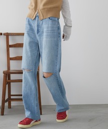 Auntie Rosa Holiday | スリットダメージストレートデニム / サイズ展開あり(デニムパンツ)