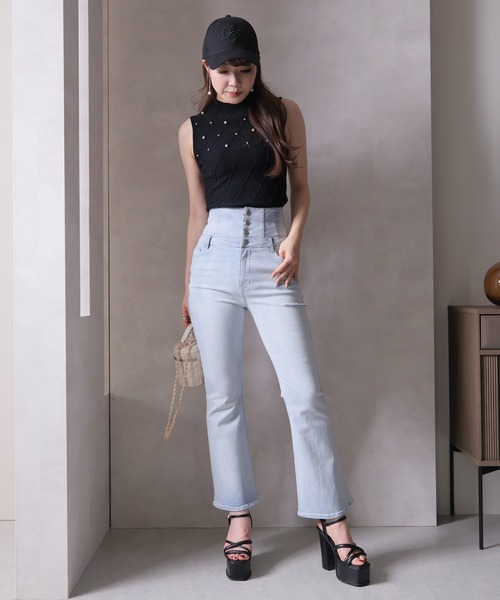 LIPSERVICE（リップサービス）の「ボリュームソールラインサンダル（サンダル・レディース・ブラック/アイボリー・S/M/L）」の3枚目の写真