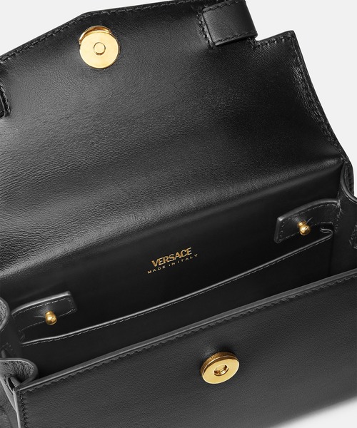 関税込 VERSACE/メデューサ '95 スモール トップハンドル バッグ メドゥーサ '95 スモール ハンドバッグ ブラック,ゴールド