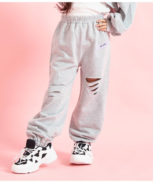 ANAP kids(アナップキッズ)の「ミニ裏毛ロングジョガーパンツ(その他パンツ・キッズ・ブラック/グレー/ラベンダー・110cm/120cm/130cm)」の2枚目の写真