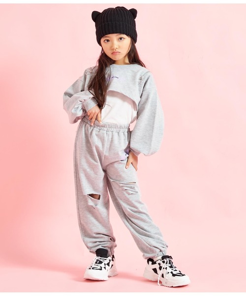 ANAP kids(アナップキッズ)の「ミニ裏毛ロングジョガーパンツ(その他パンツ・キッズ・ブラック/グレー/ラベンダー・110cm/120cm/130cm)」の12枚目の写真