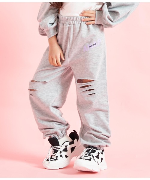ANAP kids(アナップキッズ)の「ミニ裏毛ロングジョガーパンツ(その他パンツ・キッズ・ブラック/グレー/ラベンダー・110cm/120cm/130cm)」の9枚目の写真