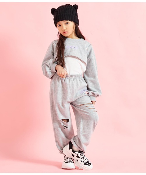 ANAP kids(アナップキッズ)の「ミニ裏毛ロングジョガーパンツ(その他パンツ・キッズ・ブラック/グレー/ラベンダー・110cm/120cm/130cm)」の13枚目の写真