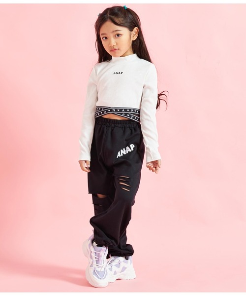 ANAP kids(アナップキッズ)の「ミニ裏毛ロングジョガーパンツ(その他パンツ・キッズ・ブラック/グレー/ラベンダー・110cm/120cm/130cm)」の8枚目の写真