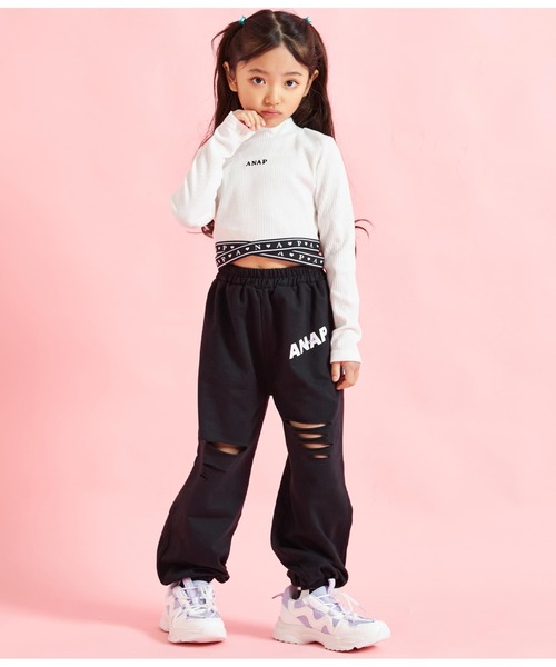 ANAP kids(アナップキッズ)の「ミニ裏毛ロングジョガーパンツ(その他パンツ・キッズ・ブラック/グレー/ラベンダー・110cm/120cm/130cm)」の7枚目の写真