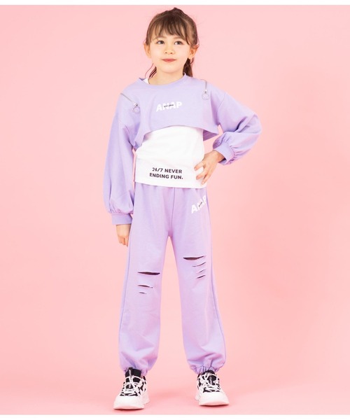 ANAP kids(アナップキッズ)の「ミニ裏毛ロングジョガーパンツ(その他パンツ・キッズ・ブラック/グレー/ラベンダー・110cm/120cm/130cm)」の17枚目の写真