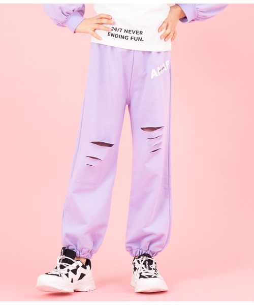 ANAP kids(アナップキッズ)の「ミニ裏毛ロングジョガーパンツ(その他パンツ・キッズ・ブラック/グレー/ラベンダー・110cm/120cm/130cm)」の15枚目の写真