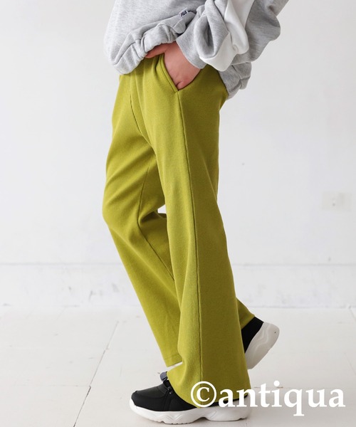 antiqua(アンティカ)の「リブフレアパンツ(その他パンツ・キッズ・アイボリー/ブラック/ブルーグリーン/グリーン系その他/オレンジ/レッド・110/120/130)」の4枚目の写真