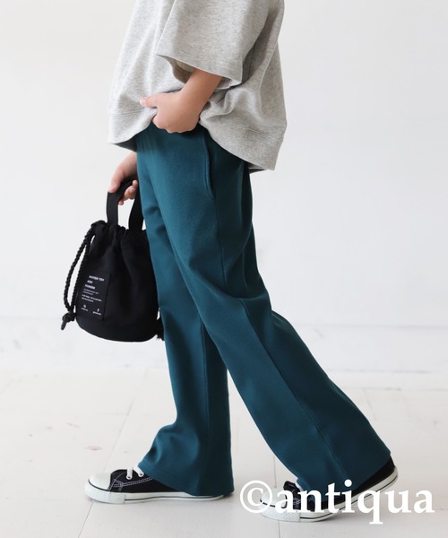 antiqua(アンティカ)の「リブフレアパンツ(その他パンツ・キッズ・アイボリー/ブラック/ブルーグリーン/グリーン系その他/オレンジ/レッド・110/120/130)」の7枚目の写真