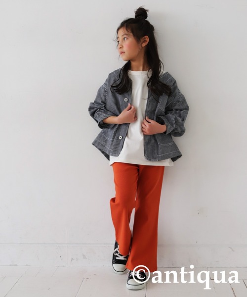 antiqua(アンティカ)の「リブフレアパンツ(その他パンツ・キッズ・アイボリー/ブラック/ブルーグリーン/グリーン系その他/オレンジ/レッド・110/120/130)」の21枚目の写真