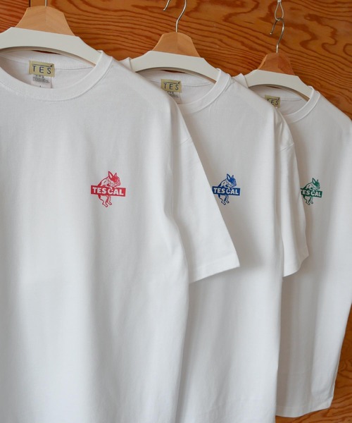 The Endless Summer(エンドレスサマー)の「【WEB / FLAG SHOP限定】TES CAL BOX LOGO 1point PT BIG T-SHIRT /オーバーサイズ・ビッグシルエット・半袖T(Tシャツ/カットソー・メンズ・レッド/グリーン/ブルー・SMALL/MEDIUM/LARGE/X-LARGE)」の4枚目の写真