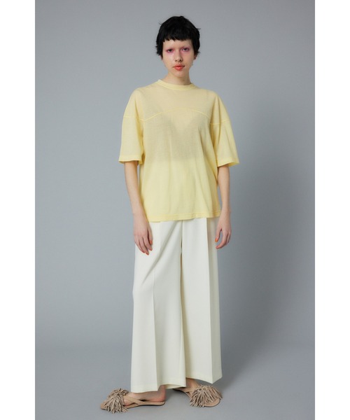 HeRIN.CYE（ヘリンドットサイ）の「Sheer half sleeve Tshirt　シアーハーフスリーブTシャツ（テーラードジャケット・レディース・ライトブルー/ブラック/レッド/ライトイエロー・FREE）」の6枚目の写真