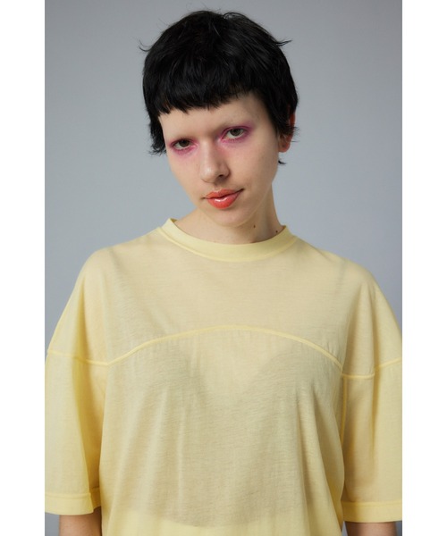 HeRIN.CYE（ヘリンドットサイ）の「Sheer half sleeve Tshirt　シアーハーフスリーブTシャツ（テーラードジャケット・レディース・ライトブルー/ブラック/レッド/ライトイエロー・FREE）」の21枚目の写真