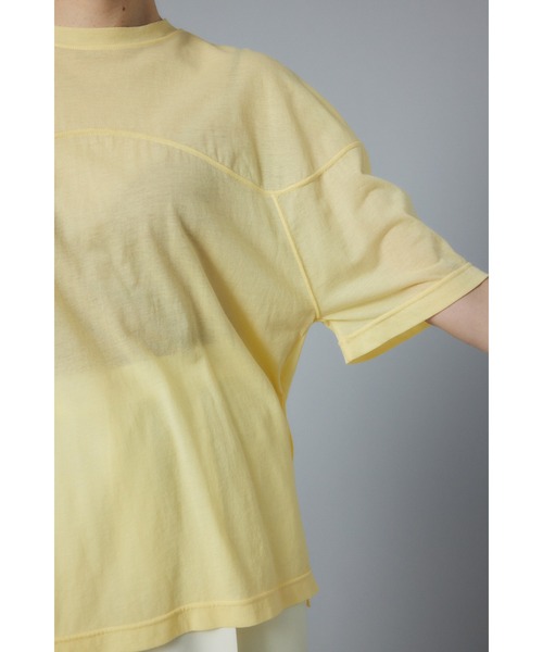 HeRIN.CYE（ヘリンドットサイ）の「Sheer half sleeve Tshirt　シアーハーフスリーブTシャツ（テーラードジャケット・レディース・ライトブルー/ブラック/レッド/ライトイエロー・FREE）」の19枚目の写真