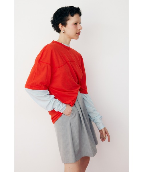 HeRIN.CYE（ヘリンドットサイ）の「Sheer half sleeve Tshirt　シアーハーフスリーブTシャツ（テーラードジャケット・レディース・ライトブルー/ブラック/レッド/ライトイエロー・FREE）」の17枚目の写真