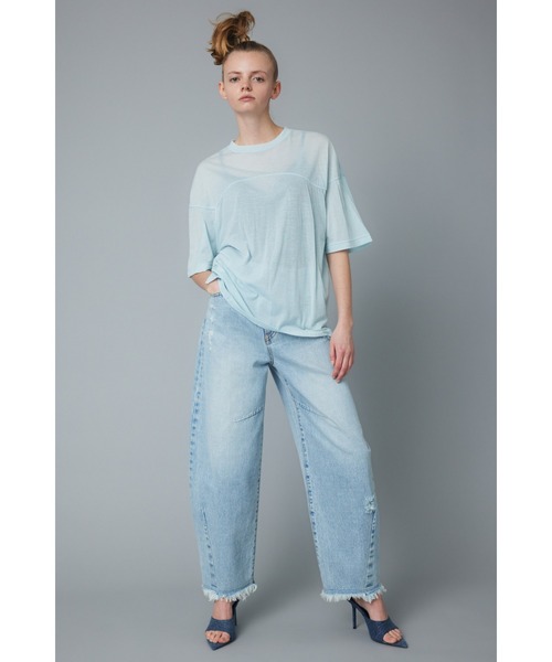 セール】Sheer half sleeve Tshirt シアーハーフスリーブTシャツ