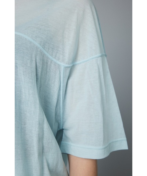 HeRIN.CYE（ヘリンドットサイ）の「Sheer half sleeve Tshirt　シアーハーフスリーブTシャツ（テーラードジャケット・レディース・ライトブルー/ブラック/レッド/ライトイエロー・FREE）」の13枚目の写真