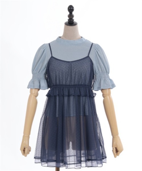 axes femme POETIQUE（アクシーズファムポエティック）の「キャミソール付ラメカットプルオーバー（Tシャツ/カットソー・レディース・ピンク/グレー/サックスブルー・MEDIUM）」の6枚目の写真