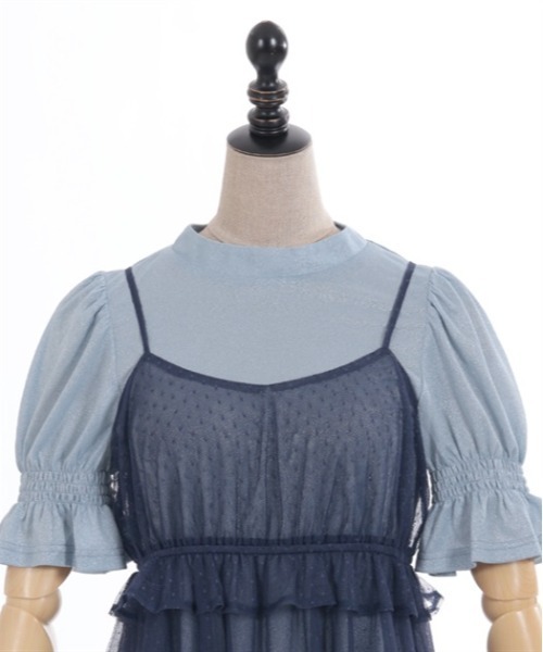 axes femme POETIQUE（アクシーズファムポエティック）の「キャミソール付ラメカットプルオーバー（Tシャツ/カットソー・レディース・ピンク/グレー/サックスブルー・MEDIUM）」の9枚目の写真