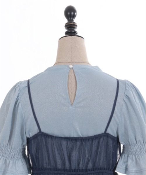 axes femme POETIQUE（アクシーズファムポエティック）の「キャミソール付ラメカットプルオーバー（Tシャツ/カットソー・レディース・ピンク/グレー/サックスブルー・MEDIUM）」の13枚目の写真