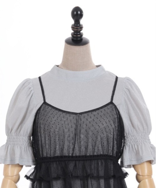 axes femme POETIQUE（アクシーズファムポエティック）の「キャミソール付ラメカットプルオーバー（Tシャツ/カットソー・レディース・ピンク/グレー/サックスブルー・MEDIUM）」の18枚目の写真