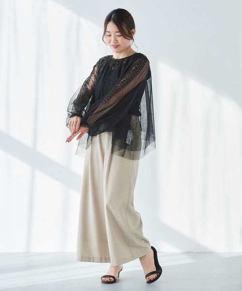le.coeur blanc(ルクールブラン)の「チュール刺繍ブラウス(シャツ/ブラウス・レディース・ブラック/ブラウン・38)」の13枚目の写真